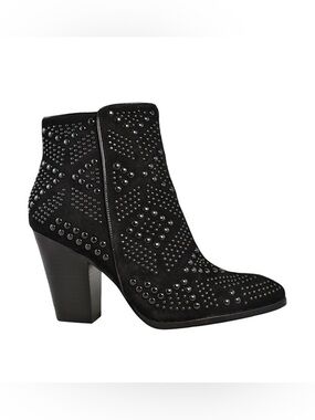 Donald J. Pliner Black Studded Suede Ankle Boot
